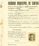 Registo de matricula de carroceiro de 2 ou mais animais em nome de Manuel Joaquim Pires, morador em Sintra, com o nº de inscrição 1916.