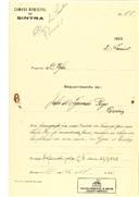 Ampliação de uma casa em Queluz em nome de Júlio Figueirôa Prego, com o Processo OB nº 65/1923, com a licença de construção nº 111 de 16/04/1923.