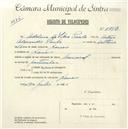 Registo de velocípede de marca Nacional, com o nº 4742, em nome de Adelino da Silva Paulo, morador em Janas.