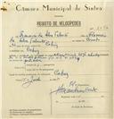 Registo de velocípede de marca Monotrave, com o nº 8086, em nome de Francisco da Silva Talento, morador em Cabriz.