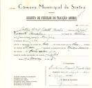 Registo de um veiculo de duas rodas tirado por um animal de espécie muar destinado a transporte de mercadorias em nome de António <span class="hilite">Miguel</span> Vicente Cunha, morador no Linhó.