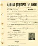Registo de matricula de velocipedista em nome de Fernando Ferreira Sobral, morador em Belas, com o nº de inscrição 2127.