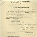 Registo de velocípede com o nº 1039, em nome de Duarte da Silva Corado, morador em Terrugem.