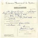 Registo de velocípede de marca Raio com motor, com o nº 5660, em nome de José Augusto Lavrador, morador em Ribeira de Sintra.