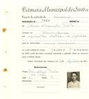 Registo de matricula de carroceiro em nome de Maria da Assunção Pinto, moradora em Almoçageme, com o nº de inscrição 1666.