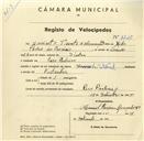 Registo de velocípede de marca Standard, com o nº 3245, em nome de Jacinto Vicente de Assunção, morador em Pero Pinheiro.