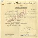 Registo de velocípede de marca Pombal com motor, com o nº 6250, em nome de Leonel Jacinto, morador em Queluz.