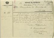 Ofício dirigido ao Administrador do Concelho de Sintra, proveniente do Comandante da 6ª Companhia de Reformados, [...] d'Oliveira, referente ao envio de uma guia de marcha do soldado António Mora de Oliveira, para se apresentar na junta de inspeção.