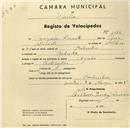 Registo de velocípede de marca Aguia, com o nº 1024, em nome de Joaquim Duarte, morador em Bolembre.