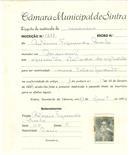 Registo de matricula de carroceiro em nome de António Figueiredo Melo, morador em Massamá, com o nº de inscrição 1699.