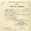 Registo de velocípede de marca Avis, com o nº 3403, em nome de Jaime Ribeiro Simões, morador em Dona Maria.