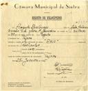 Registo de velocípede de marca Raio, com o nº 7526, em nome de Augusto Luís Gomes, morador em Tojeira.