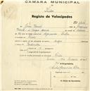 Registo de velocípede de marca Meteor, com o nº 1234, em nome de João Vicente, morador em Linhó.