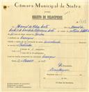 Registo de velocípede com o nº 7658, em nome de Manuel da Silva Costa, morador em Carenque.