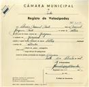 Registo de velocípede de marca Soltex, com o nº 3237, em nome de Salvador Manuel Bento, morador em Godigana.