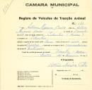 Registo de um veiculo de duas rodas tirado por um animal de espécie cavalar destinado a transporte de mercadorias em nome de António Moreira Costa, morador na Idanha.