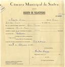 Registo de velocípede com o nº 6620, em nome de Emille Renon, moradora em Rio de Mouro.