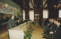 Conferência na sala da Nau do Palácio Valenças sobre a chegada da TV Cabo ao Concelho de Sintra com a presença de Edite Estrela, presidente da Câmara Municipal de Sintra.