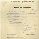 Registo de velocípede de marca Meteore, com o nº 505, em nome de Júlio Joaquim da Silva, morador em Galamares.