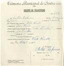 Registo de velocípede de marca Cycles Pombal, com o nº 4917, em nome de Artur Zeferino, morador em Vila Verde.