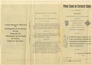 Folheto da Associação de Caridade de Sintra com propaganda de profilaxia social a alertar para o problema do alcoolismo.