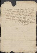 Reclamação de uma dívida relativa a obras no Convento dos Capuchos feita por João Antunes contra Dom Manuel de Castro, pedreiro daquele convento.