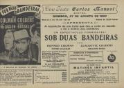 Programa do filme "Sob Duas Bandeiras" com a participação de Ronald Colman, Claudette Colbert, Victor Mclaglen e Rosalind Russel.