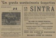 Programa da visita da equipa Catalã Club del Patin de Barcelona a Sintra onde decorreu um jogo com o Hóquei Clube de Sintra que terá lugar no Ringue Mário Costa Ferreira Lima no Parque Dr. Oliveira Salazar em Sintra a 24 de agosto de 1947