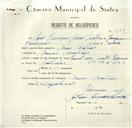 Registo de velocípede de marca Famel, com o nº 8388, em nome de José Henriques Jesus Duarte, morador em Mem Martins.