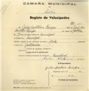 Registo de velocípede de marca Aviz, com o nº 130, em nome de Júlio Martins Limpo morador no Mucifal.