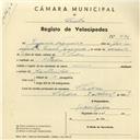 Registo de velocípede com o nº 4146, em nome de Gregório Figueira, morador em S. Pedro de Sintra.