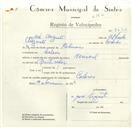 Registo de velocípede de marca Nacional, com o nº 8672, em nome de José Augusto, morador em Colares.