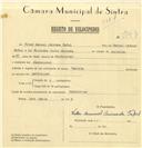 Registo de velocípede de marca Cabrita, com o nº 7798, em nome de Vítor Manuel Miranda Taful, morador em Montelavar.
