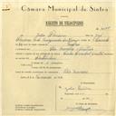 Registo de velocípede de marca Cycles Pombal com motor, com o nº 6244, em nome de João Pereira, morador em São Marcos.