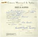 Registo de velocípede de marca Nacional, com o nº 8407, em nome de Fernando Duarte Teixeira, morador em Mem Martins.