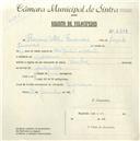 Registo de velocípede de marca Pombal, com o nº 4704, em nome de Floriano Botelho Fernandes, morador em Morelena.