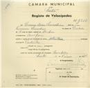 Registo de velocípede de marca Atlantic, com o nº 2810, em nome de Carmo Dias Serrachim, morador em Assafora.