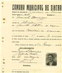 Registo de matricula de carroceiro 2 animais em nome de Manuel Domingos, morador em Alveijar, com o nº de inscrição 1601.