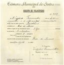 Registo de velocípede de marca Olga, com o nº 4829, em nome de Virgílio Fernandes, morador em Rio de Mouro.