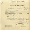 Registo de velocípede com o nº 2904, em nome de José dos Reis Lourenço Machado, morador em Lourel.