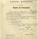 Registo de velocípede de marca Special Super, com o nº 1132, em nome de Maria Mariana Martins Jorge, moradora em Mem Martins.