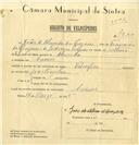 Registo de velocípede com o nº 7830, em nome de João de Almeida dos Prazeres, morador em Cacém.