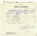 Registo de velocípede com o nº 8561, em nome de Gualberto Ramalho da Costa, morador em Sintra.