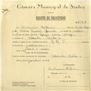 Registo de velocípede de marca L.R.S., com o nº 6128, em nome de Belmiro Esteves, morador em Idanha.