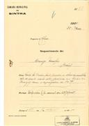 Ampliação de uma casa em Mucifal em nome de Domingos Marcelino com o Processo OB nº 68/1925, com a licença de construção nº 49 de 07/04/1925.