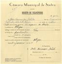 Registo de velocípede com o nº 6796, em nome de João Domingos Galrão, morador em Albogas.