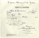 Registo de velocípede de marca Nacional, com o nº 8647, em nome de Alberto da Costa Isidoro, morador em Tojeira.