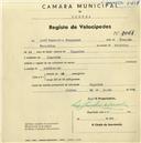 Registo de velocípede com o nº 2061, em nome de José Marcelino Fernandes, morador em Ulgueira.