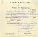 Registo de velocípede com o nº 3222, em nome de Manuel Maria Dias Pereira, morador em Maceira.