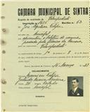 Registo de matricula de velocipedista em nome de José Sequeira Filipe, morador no Mucifal, com o nº de inscrição 1635.